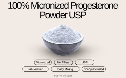 HelloPharmacist 100% Pure Progesterone Powder USP (Micronized)